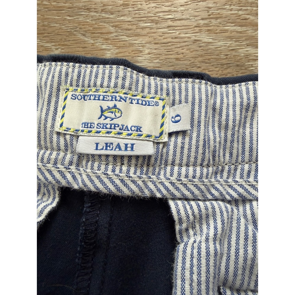 Southern Tide Leah Skipjack Navy Blue Chino Shorts Womens 6 Stretch Cotton Twill - Picture 5 of 8